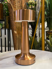 Elegant Copper LED Table Lamp – Rechargeable, Touch Sensor, and Dimmable