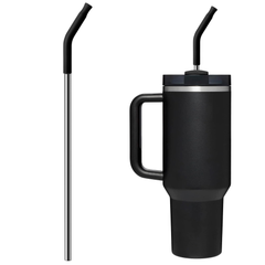 Steel Straw with Silicone Grip – Fits 40oz Tumblers