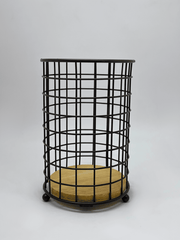 Metal Kitchen Utensil Holder with Wooden Base