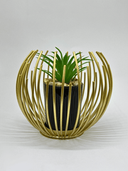 Artificial Planter with Decorative Gold Cage