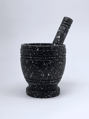 Black Speckled Mortar and Pestle