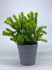 Artificial Green Foliage Potted Plant in Speckled Gray Pot