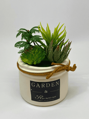 Elegant Beige & White Garden Pots