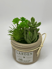 Elegant Beige & White Garden Pots