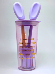 Infuser Tumbler with Bunny Straw-800ml