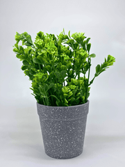 Artificial Green Foliage Potted Plant in Speckled Gray Pot