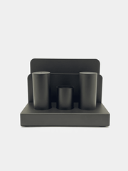 Black Salt & Pepper Shaker Set with Napkin Holder