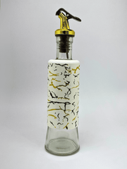 Glass Marble-Effect Oil Bottle with Gold Pourer - 300ml