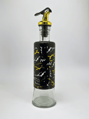 Glass Marble-Effect Oil Bottle with Gold Pourer - 300ml