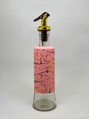 Glass Marble-Effect Oil Bottle with Gold Pourer - 300ml