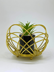 Artificial Planter in Gold Orb Cage