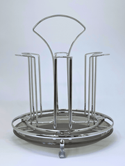 Elegant Metal Glass Holder – Silver Finish