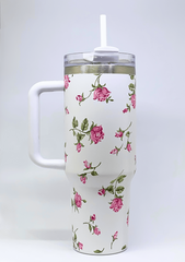 Elegant Floral Insulated Tumbler – 40oz (1.18L)