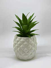Pineapple Textured Planter with Artificial Succulent