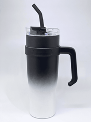 40oz (1.18L) Stainless Steel Tumbler with Handle & Steel Straw