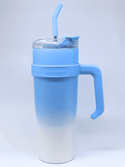 40oz (1.18L) Stainless Steel Tumbler with Handle & Steel Straw