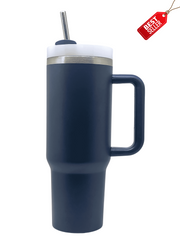 40 oz Stainless Steel Tumbler with Steel Straw