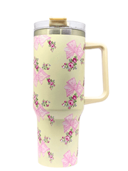 Floral Bow Print Premium Insulated Tumbler – 40oz