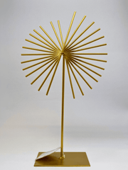 Gold Sunburst Sculpture with Square Base